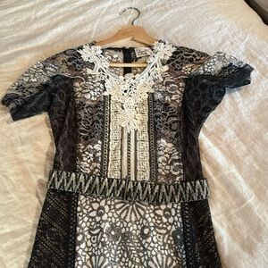 Anthropologie Beguile Byron Lars Melange Lace Pencil Dress Size 2